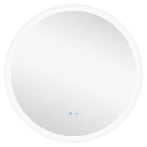 kleankin Oglindă de Baie cu Lumină LED Reglabilă, Întrerupător Tactil, și Funcție de Memorie, Ø60x3 cm, Transparent | Aosom Romania