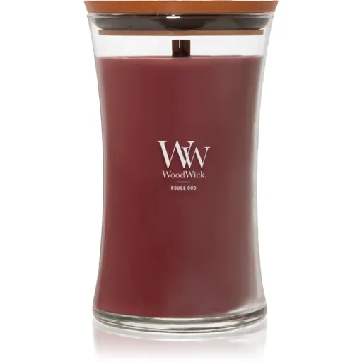 Woodwick Opulent Wood Rouge Oud lumânare parfumată cu fitil din lemn 609.5 g
