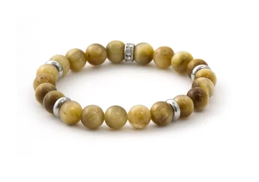 Agato Brățară cu mărgele din ochi de tigru solar MINK109 / 17