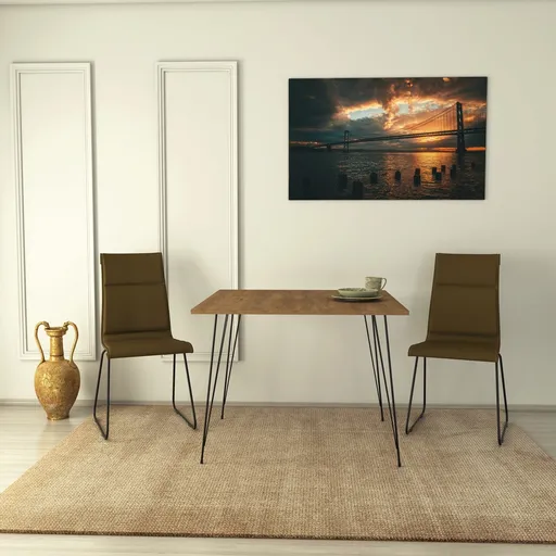 Masa, Hanah Home, Sandalf Square, 90x75x90 cm, Stejar caucazian