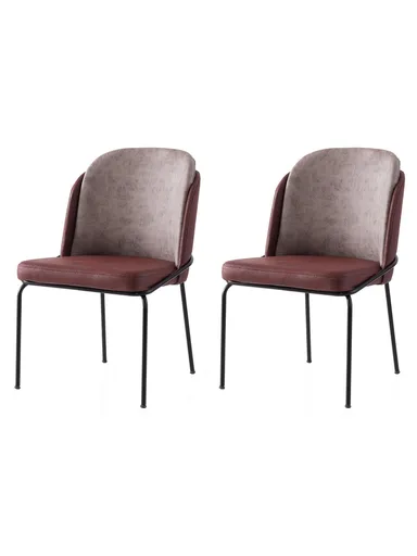 Set scaune 2 piese, Hanah Home, Dore, Auriu / Roșu