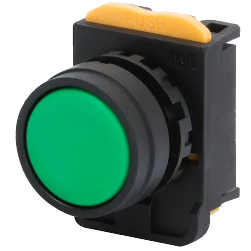 Buton cu revenire D22 verde cu guler Gewiss GW74301