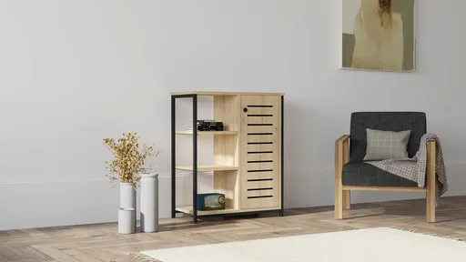 Corp biblioteca, Hanah Home, Ihlamur, 72x83.7x34 cm, Safir / Negru