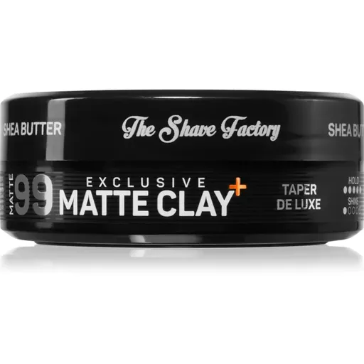 The Shave Factory Exclusive Matte Clay lut de par mat pentru modelare fixare ultra-puternica 150 ml
