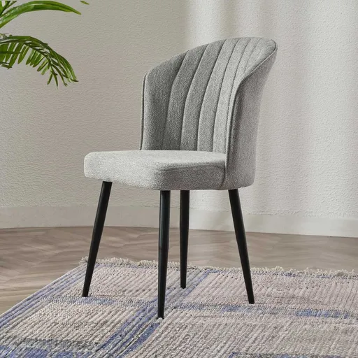 Set scaune 2 piese, Hanah Home, Rubi, Gri/Negru