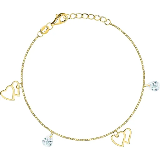 La Petite Story Brățară pentru femei placată cu aur cu pandantive Silver LPS05AWV60