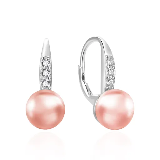 Agato Cercei frumoși din argint cu perlă roz AGT-E233L-PPI