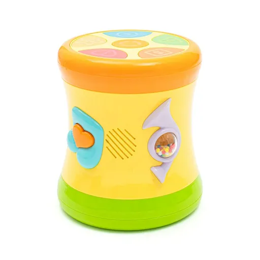 Tobă dinamică Baby Mix reversibil, galben