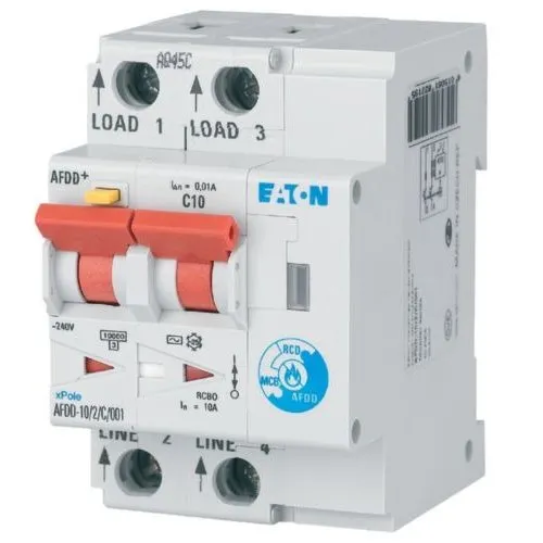 Dispozitiv de detectare a defectelor de arc electric AFDD+ Eaton 187164, 2P, curba B, 10A, 10mA, 10 kA, tip A