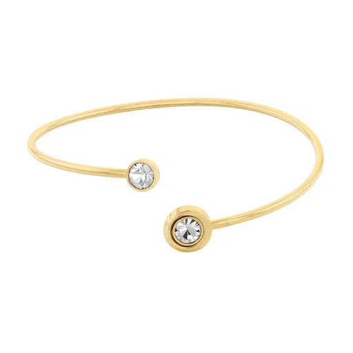 Calvin Klein Brățară modernă solidă deschisă cu cristale Twisted Bezel Solitaire 35000774