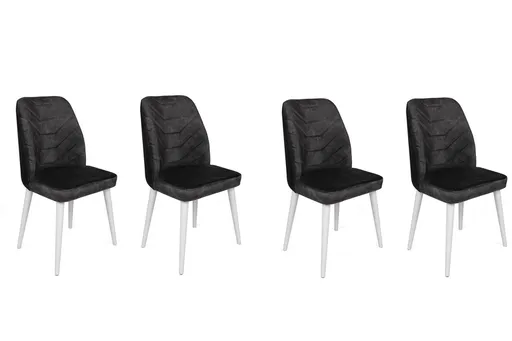 Set scaune 4 piese, Hanah Home, Dallas-587 V4, Antracit/Alb