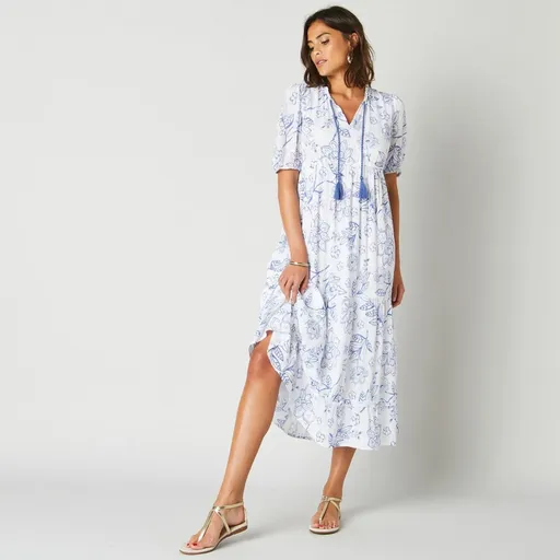 Rochie midi Crepon cu imprimeu floral