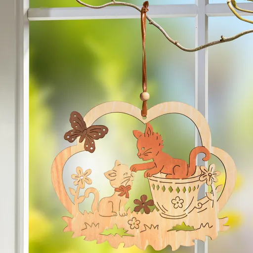 Decorațiuni din lemn pentru agățat "Pisici"