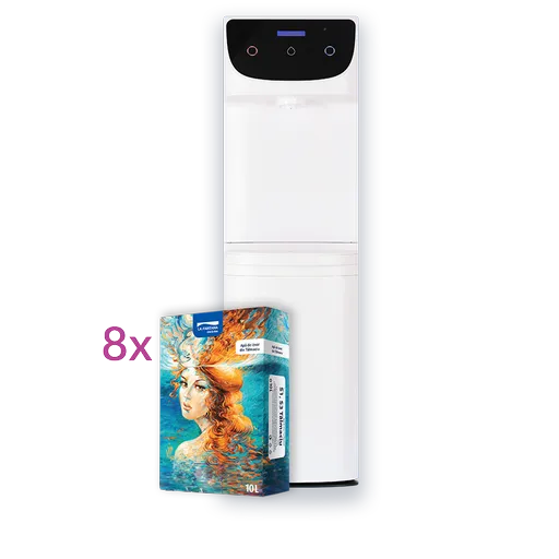 Dozator Apă Extra 8 - Abonament Watercooler ( Dozator Apa ) Inclus + 80 Litri Apă De Izvor Pe Lună,  n Sistem Bag In Box