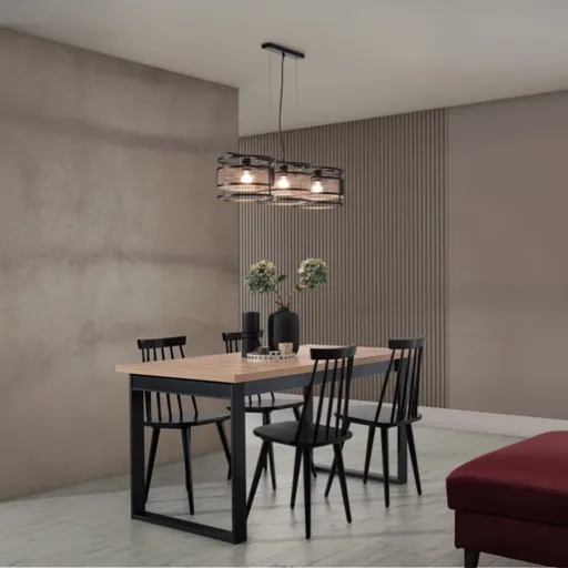 Lustra ELTAP, Gormar, 92x30x120 cm, 3xE27, 15W, otel, negru