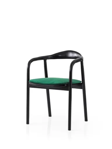 Scaun, Hanah Home, Palm, 52x51x77 cm, Negru/Verde