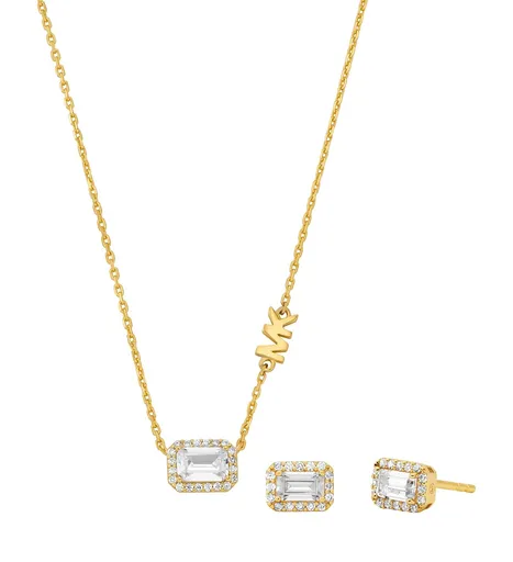 Michael Kors Set de bijuterii din argint placat cu aur MKC1759CZSET (colier, cercei)