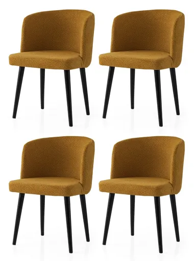 Set scaune 4 piese, Hanah Home, Soft, Galben închis