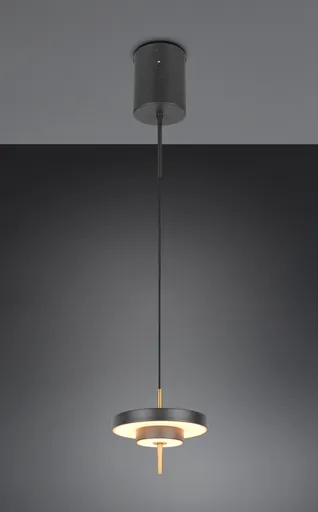 Lustra Keaton, TRIO, 20x150 cm, 10W, 1x SMD, metal, negru/auriu