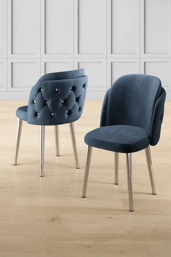 Set scaune 4 piese, Hanah Home, Axle, Antracit / Crom