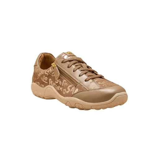 Adidași din piele cu fermoar și șireturi Pédiconfort, imprimeu metalic