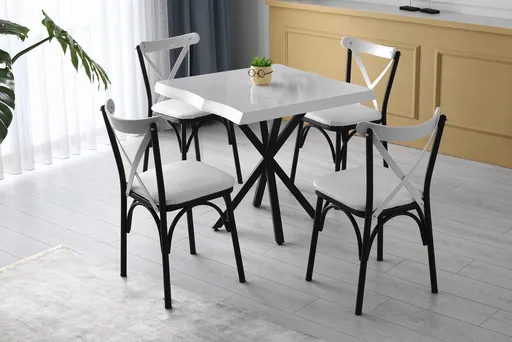 Masa, Hanah Home, Safir, 80x75x80 cm, Alb