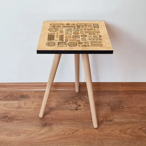 Masuta, Hanah Home, Shp153, 35x42x35 cm, Camel / Maro / Negru