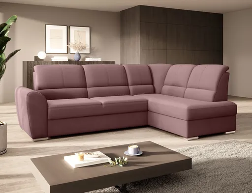 Coltar extensibil dreapta 3 locuri ELTAP, RT-24VE, Siber, 270x186x93 cm, lemn/poliester, roz inchis