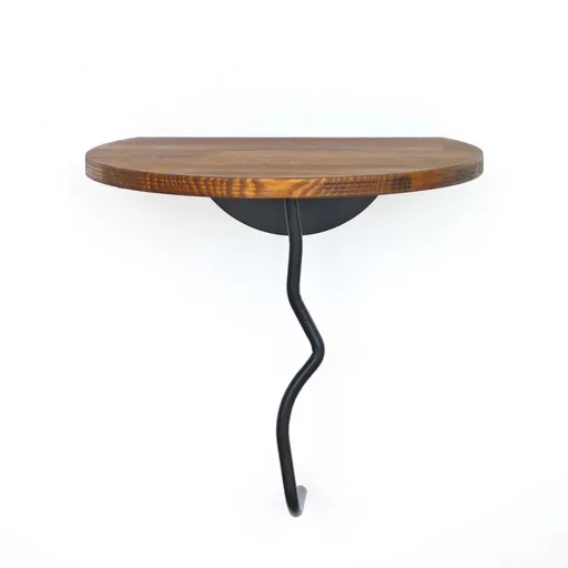 Raft de perete, Hanah Home, Leo, 35x35 cm, Castan / Negru