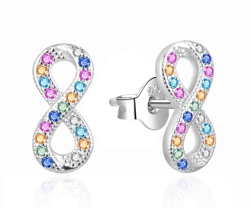 Agato Cercei din argint Infinity cu zirconii colorate AGT-E078PC