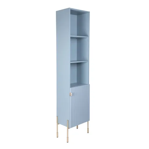 Dulap ingust pentru baie Navado, Homla, 40x28x160 cm, PAL/MDF, albastru