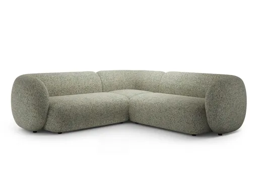 Coltar simetric 5 locuri, Kate, Micadoni Home, 252x252x76 cm, tesatura structurata, verde muschi melanj