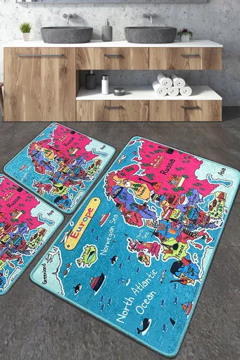 Set covorase de baie, L'essentiel Maison, Carta, Poliester, Multicolor