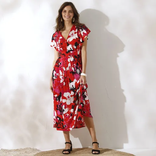 Rochie cu croială și imprimeu