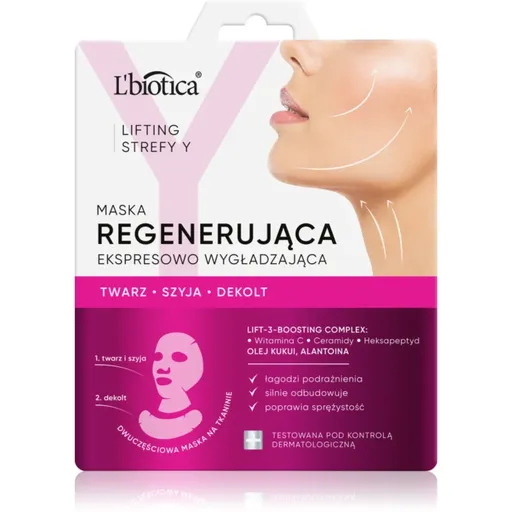 L’biotica Lifting Y Zone Masca regeneratoare cu efect de netezire 1 buc
