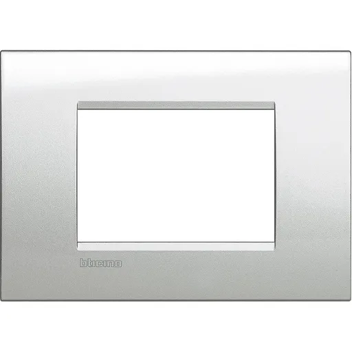Rama ornament 3 module Bticino Living Light LNA4803GL, moonlight silver