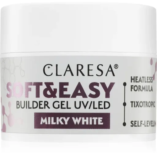Claresa Soft&Easy Builder Gel gel de bază pentru unghii culoare Milky White 12 g