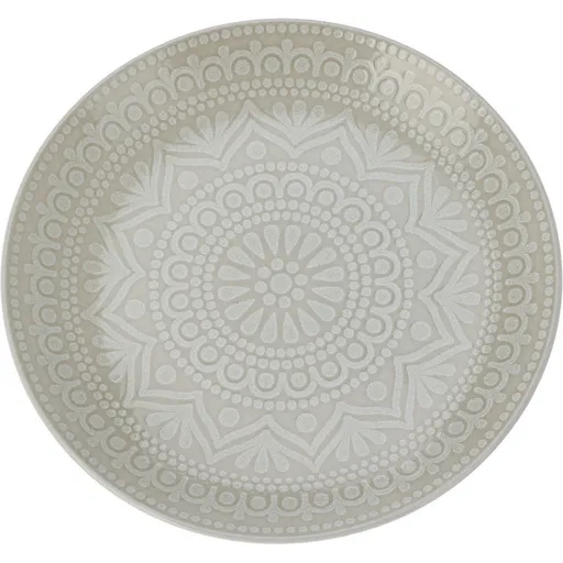 Farfurie întinsă din gresie Ethnic, diametru 27 cm, bej, bej