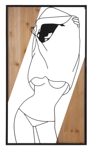 Decoratiune de perete Strip -B, Mauro Ferretti, 50x90 cm, fier/MDF, negru/maro