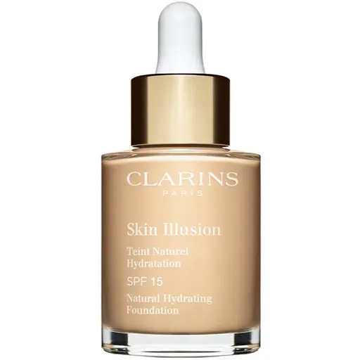Clarins Skin Illusion Natural Hydrating Foundation makeup radiant cu hidratare SPF 15 culoare 101W Linen 30 ml