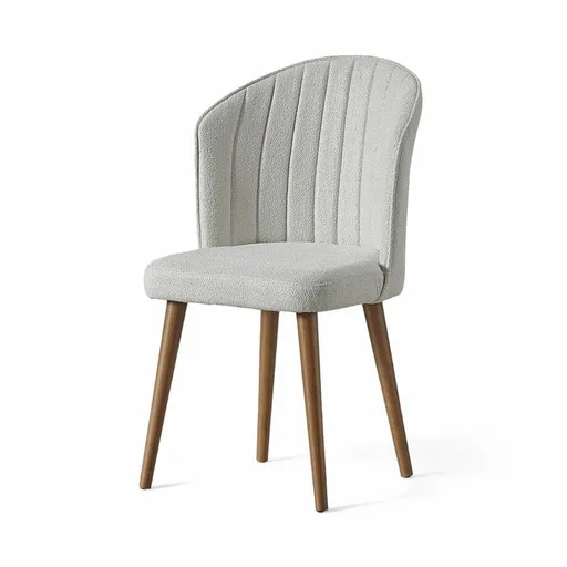 Set de scaune de sufragerie Rubi Cream and Walnut,4 buc., 4 buc