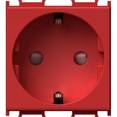 Modul Priza SCHUKO 1P 16A ST IP20 2M rosu, TEM Modul TEM-VM10RD-B