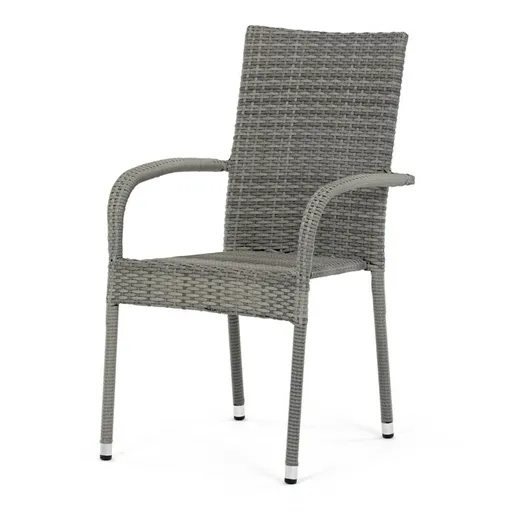 Autronic Scaun de grădină, metal, polyratan, gri,AZ C-S2114 GREY