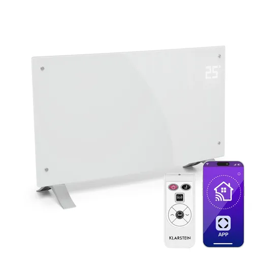 Klarstein Bornholm Curved Smart, încălzitor cu convecție, 2000 W, control prin aplicație, alb