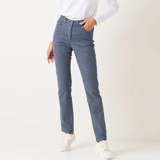 Pantaloni lungi skinny, denim cu dungi