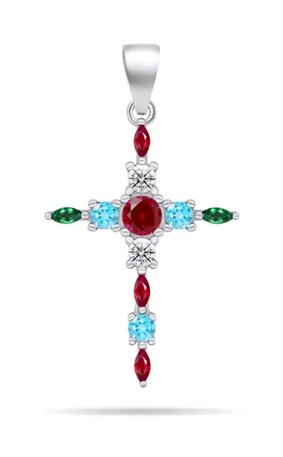 Brilio Silver Pandantiv original din argint Cruce PT87WRBW