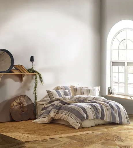 Lenjerie de pat dubla, L'essentiel Maison, Lagos, Gri / Galben