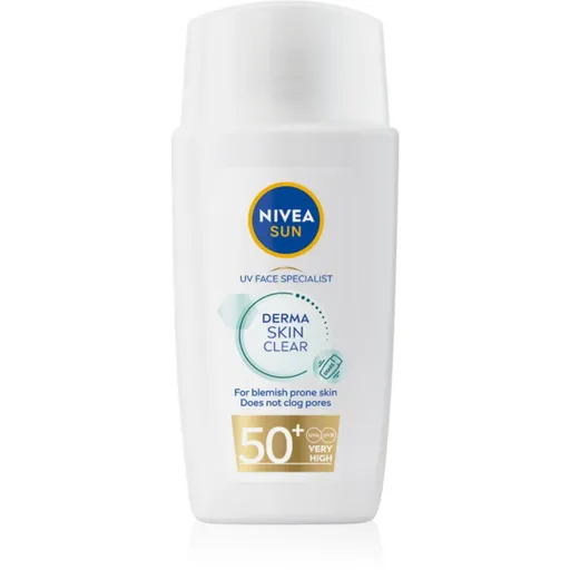 NIVEA SUN Derma Skin Clear lotiune tonica pentru pielea cu imperfectiuni SPF 50+ 40 ml