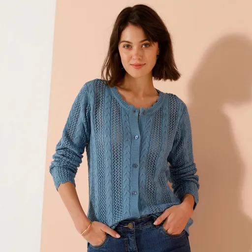 Pulover Azura cu nasturi