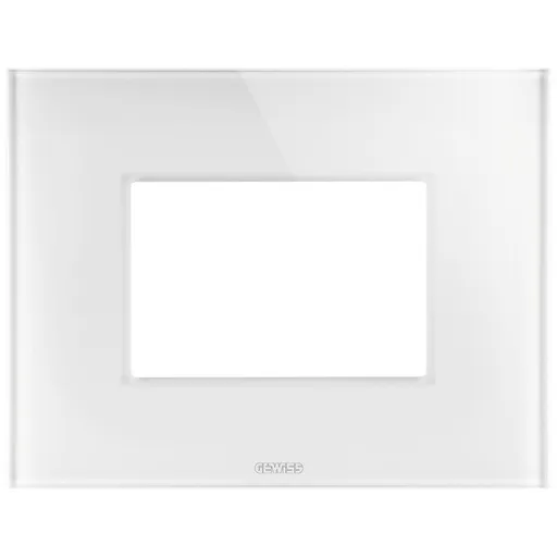 Rama ornament sticla 3 module Gewiss Chorus Ice GW16903CB, alb